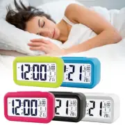 Digital Bedside LED Snooze Alarm Clock Time Temperature Day/Night Mode Clock NEW