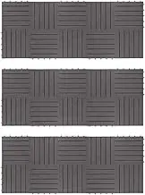 Decking Tiles 30 pcs Grey Wash, 30x30 cm, Solid Acacia Wood, Interlocking, Weather Resistant, Outdoor Patio Flooring, Easy Installation, Decorative Non-Skid Surface