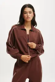 [Body] Body - The Ultimate Soft Track Jacket - Cappuccino/coconut milk L CAPPUCCINO/COCONUT MILK