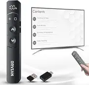 Wireless Presentation Clicker, 2-in-1 USB-C/USB-A Rechargeable PowerPoint Remote Control, Compatible with Windows, Mac OS, Android, Computer/Laptop, Google Slides