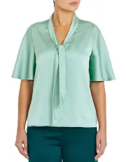 [Anthea Crawford] Alannah Spearmint Top in Green