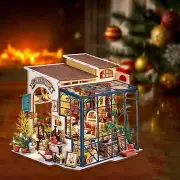DIY Wooden Miniature Dollhouse Miniature Building Blocks Set with Accessories
