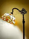 Adjustable Tiffany Floor Lamp 165cm, Lampshade 30cm, Leadlight Stained Glass