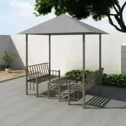 NNEVL Garden Pavilion with Table and Benches 2.5x1.5x2.4 m Anthracite