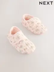 Pink Paisley Touch Fasten Slippers (E24204) | $13 - $15