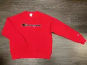 Champion Vintage Reverse Weave Script Logo Crewneck Sweatshirt Red Mens XL NEW