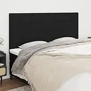 Bed Headboard Set of 4, Beds Head Frame Headboards 4 pcs Black 80 cm Fabric