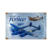 P-38 Lightning Vintage Metal Sign