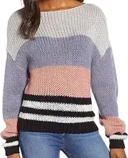 [Lucky Brand] Womens Bold Stripe Pullover Sweater