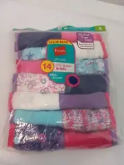 !4-Pack Hanes Ultimate Cotton Briefs Girls sz 6 NEW Mixed Softer Than Ever