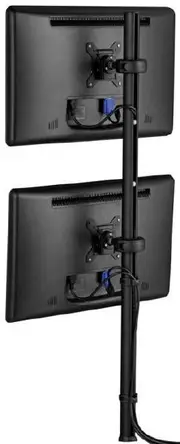 ATDEC Spacedec POS Display Pole 1150mm long 42mm diameter pole with two display heads. Max load: 12kg. VESA up to 100x100 SD-DP-1150+SD-DO