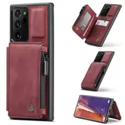CaseMe Shockproof Samsung Galaxy Note20 Ultra 4G 5G Leather Case Cover [Wine]