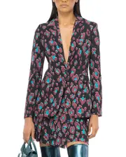 Pinko Grimilde Animal Print Slim Fit Cady Blazer