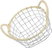 Iron Snacks Basket Fruit Holder with Double Handles for Easy Carrying for Storage of Fruits Snacks and Bread Lightweight Kitchen Storage for Picnics and Home Decor