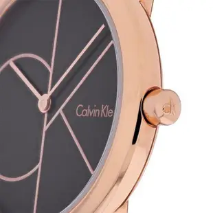 【Calvin Klein】CK手錶 K3M21621 經典LOGO 大款 米蘭錶帶男錶 深灰/玫瑰金 40mm