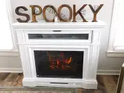 Grandin Road Halloween SPOOKY Wood Letters with Spider Webs NWT $149