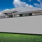 Light Gray Privacy Fence Screen 12ft Zip-Ties Included Home Deck UV