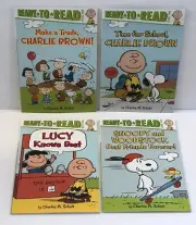 4 New Grades 1-3 Books Ready To Read Level 2 The Peanuts Charlie Brown Snoopy
