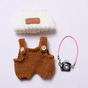 Tznzxm [3 Piece Set] Clothes for LABUBU, Clothes Set for labubu Dolls, Accessories Suitable for Labubu Dolls Clothing Set Replacement (Doll Not Included) (Brown)
