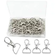 Swivel Clasp Hooks, Key Chain Clip Hooks D Ring Clip Lanyard Snap Hook Silver
