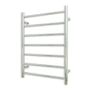 Radiant Round 7 Bar Heated Rail 600mmx800mm (Left Wiring) Polished Stainless Steel RTR01LEFT