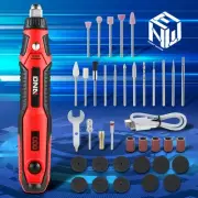 48Pcs 3-Speed Cordless Electric Mini Drill Rotary Grinder Tool Accessories Red
