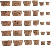Mikinona 30pcs Wood Cork Stoppers: Tapered Corks for Wine and Wooden Replacement Glass Vial Plugs Stoppers DIY Craft Projects
