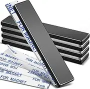 MIKEDE Neodymium Magnets, 5 Pack Black Super Strong Magnets Bar, Waterproof Heavy Duty Magnets with Adhesive Backing, Rare Earth Small Magnets Strips for Fridge, DIY, Craft, Science - 60x10x3 mm