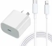 iPhone Fast Charger 20W Type-C PD Wall Charger with 2m/6FT Cable Compatible with iPhone 14/13/12/11 Pro XS Max iPad AirPods