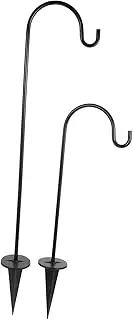 2 Pcs Outdoor Shepherd Hooks for Plant Hanging Sturdy Ground Garden Lantern Holders for Weddings and Rustic Decor Easy Installation for Planters and Bird Feeders