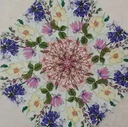 16 9.5" Daydreamer Flowers #2 Stack'n Whack Quilt Blocks*Kaleidoscope*SEWN