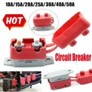 10-50A AMP 12V Circuit Breaker & Cover Dual Battery Fuse Automatic Auto Reset