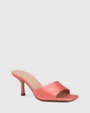Celeste Peachy Pink Recycled Satin Stiletto Heel Sandal