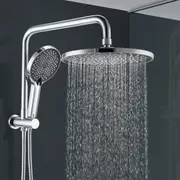ACA Round Shower Head Set 10" Rain Handheld Heads Gooseneck Diverter Wall Arm Chrome WELS High Pressure