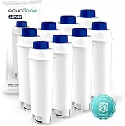[Aquafloow] LONGI 8 x Water Filters for Delonghi Coffee Machines Replacement for DeLonghi DLSC002, SER3017 & 5513292811 Compatible with ECAM, Esam, ETAM Series | for De'Longhi Fully Automatic Coffee