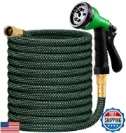 HBlife Garden Hose 75ft, Non Expandable Water Hose with 8 Watering Spray Nozz