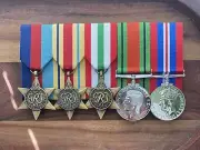 Replica Court Mounted, 39-45 Star, Africa, Italy Star, War Medal, ANZAC, WWII