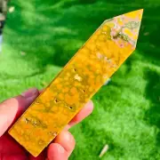 270g Natural Colorful Ocean Jasper Quartz Crystal Obelisk Point Wand Specimen