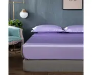 Satin Silk Bed Sheet Set Fitted Sheet Mattress Protector Cover Fitted Sheet With Pillowcases Bed Sheets Set-Xueqing