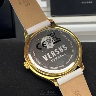 VERSUS VERSACE手錶, 女錶 40mm 金色圓形精鋼錶殼 白色立體懸浮雕刻錶面款 VV00313