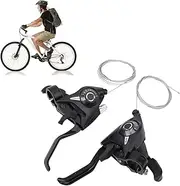 1Pair 21 Speed Shifter,1Pair Bicycle Brake Levers Shifter, 21 Speed Bicycle Brake and Shifter Levers Combination Set with Gear Shift Cable for Mountain Bikes Road Bikes,3x7