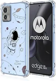 [BORYA] Case for Motorola Edge 30 Neo/Edge 30 Lite, Shockproof, Soft, Transparent Silicone TPU Bumper Mobile Phone Case, Ultra Thin, Silky, Elegant Protective Case, Astronaut