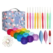 Lewhoo 15 Crochet Thread Balls & 10 Lace Crochet Hooks with Storage Bag, 100%...