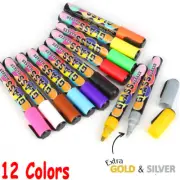 6mm Liquid Chalk Markers - Double Pack of Extra Fine and Medium Tip Pens (12PCS)