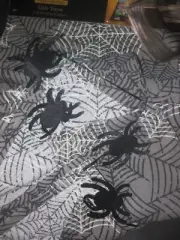 Cynthia Rowley Curious Halloween Table Throw Spiders ~ Glow in the Dark ~ Webs