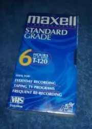 Maxell Standard Grade T-120 Blank VHS Tapes 6 Hour Video Cassette New Sealed