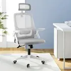 Ergonomic Office Chair High Back Adjustable Headrest Grey Mesh Comfort GY-WH