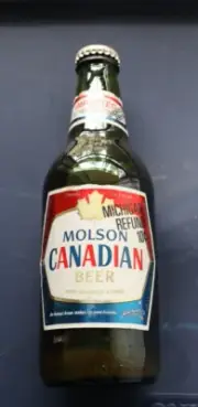 Collectible Vintage Molson Canadian 12 oz Green Bottle Empty RARE