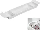 Expandable Drain Bath Shelf Caddy Tray,Clear Plastic Anti-Slip Bath Tub Shelf Ca