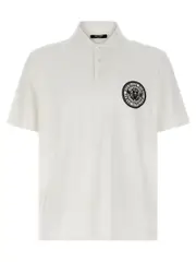 [Balmain] Balmain-Coin Polo Bianco/Nero-Uomo L White/Black
